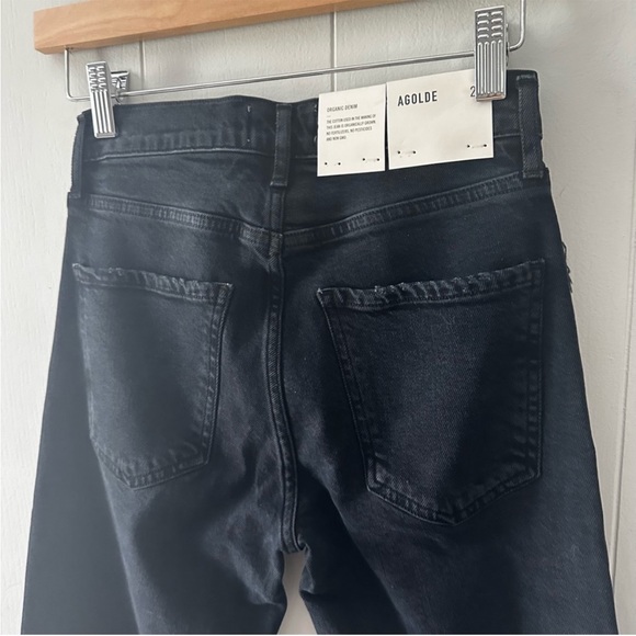 AGOLDE NWT Toni Slim Straight Jeans in Feral New Black 23 - Picture 5 of 9